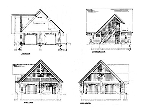 New York Log Home 1 Elevations